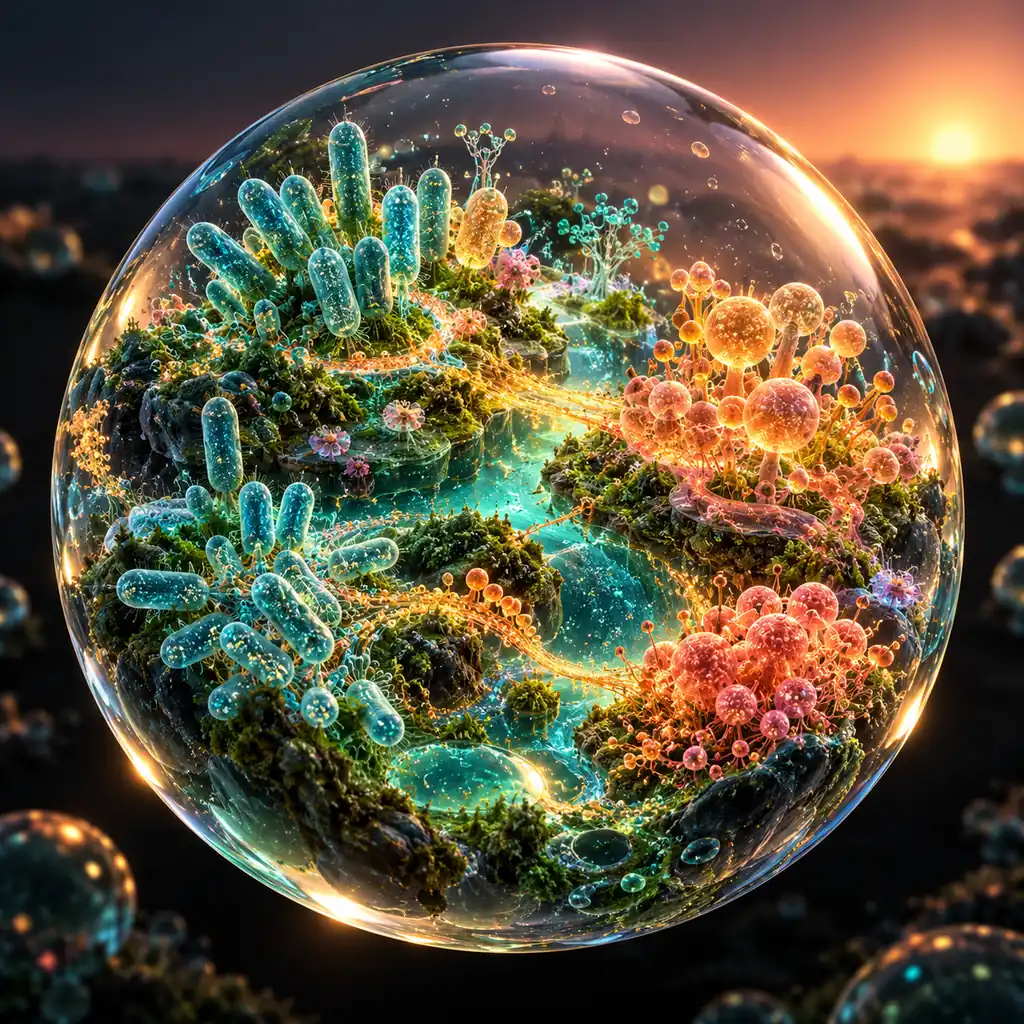 微生物生态城原创概念插画