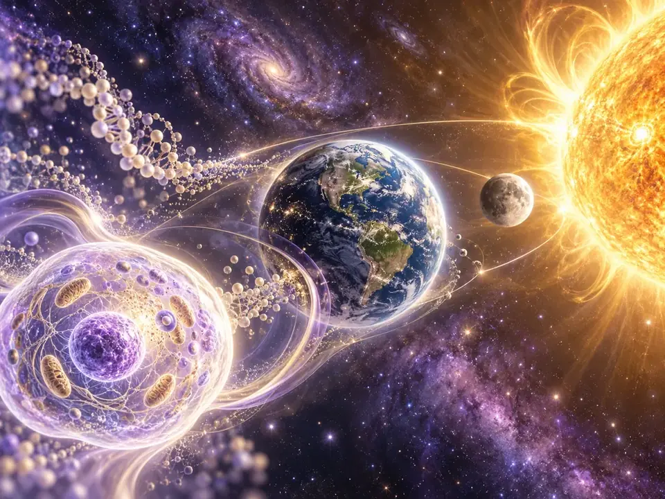 宇宙缩放尺原创概念插画
